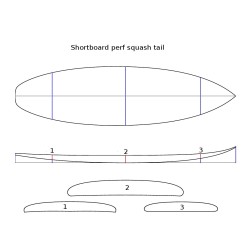 SHORTBOARD PERFORMANCE SQUASH TAIL + PACK TISSUS ET RÉSINES
